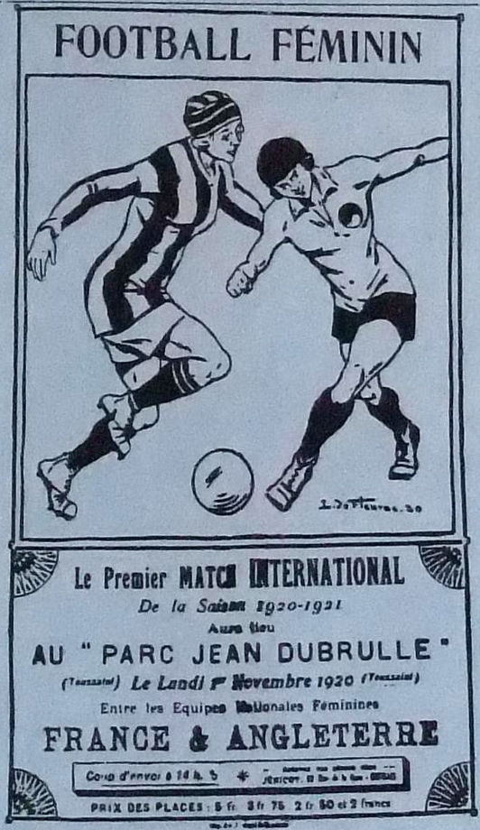 poster advertising France - England match, 1920